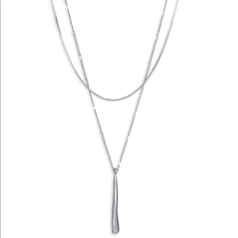 NEW JENNY BIRD Leana Pendant silver layer necklace